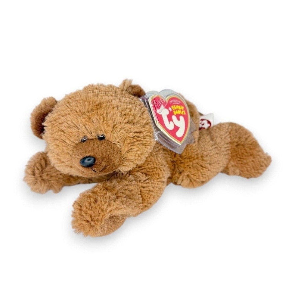 Logger the Bear Ty Beanie Baby | Cuddly Forest Brown Bear | Mint Heart Tag